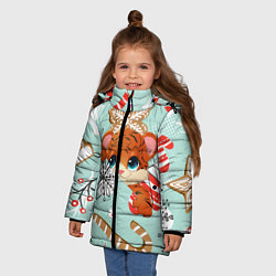 Куртка зимняя для девочки ТИГРЁНОК ГОД ТИГРА, цвет: 3D-красный — фото 2
