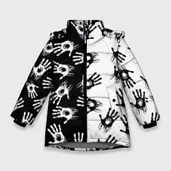 Зимняя куртка для девочки Death Stranding паттерн логотипов