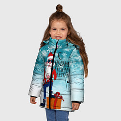 Куртка зимняя для девочки Hipster Santa 2022, цвет: 3D-черный — фото 2