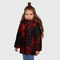 Куртка зимняя для девочки Атака Титанов Неоновый 2022, цвет: 3D-черный — фото 2