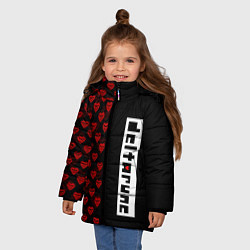 Куртка зимняя для девочки HALF PATTERN DELTARUNE LOGO, цвет: 3D-черный — фото 2
