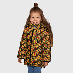 Куртка зимняя для девочки Бургеры Burgers, цвет: 3D-светло-серый — фото 2