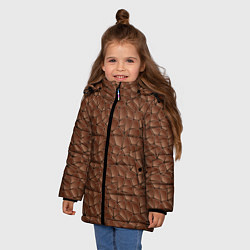 Куртка зимняя для девочки Шоколадная Текстура, цвет: 3D-светло-серый — фото 2