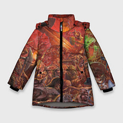 Куртка зимняя для девочки Waha Bloody battle, цвет: 3D-светло-серый
