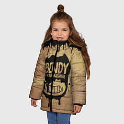 Куртка зимняя для девочки ЧЕРНЫЙ БЕНДИ BENDY AND THE INK MACHINE, цвет: 3D-светло-серый — фото 2