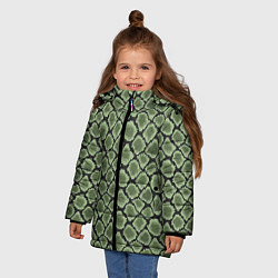 Куртка зимняя для девочки Змеиная Шкура Snake, цвет: 3D-светло-серый — фото 2