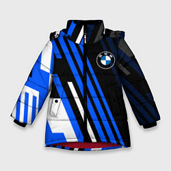 Куртка зимняя для девочки БМВ BMW СИНИИ ЛИНИИ, цвет: 3D-красный