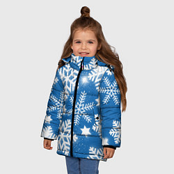 Куртка зимняя для девочки Снежное небо, цвет: 3D-черный — фото 2