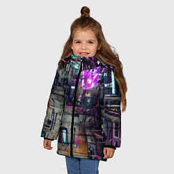 Куртка зимняя для девочки Инженерия, цвет: 3D-черный — фото 2