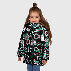 Куртка зимняя для девочки ТОКИЙСКИЕ МСТИТЕЛИ ГЛИТЧ, GLITCH, цвет: 3D-черный — фото 2
