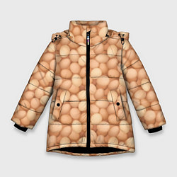 Куртка зимняя для девочки Куриные Яйца, цвет: 3D-черный