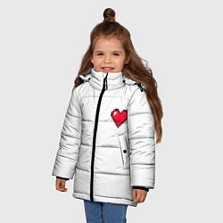 Куртка зимняя для девочки Сердце из minecraft, цвет: 3D-светло-серый — фото 2