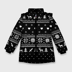 Куртка зимняя для девочки НОВОГОДНИЙ СВИТЕР UNDERTALE SANS ЧЁРНЫЙ, цвет: 3D-черный