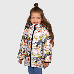 Куртка зимняя для девочки Мультяшные Лисята, цвет: 3D-светло-серый — фото 2