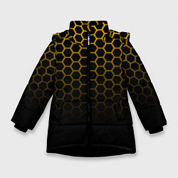 Куртка зимняя для девочки Неоновая кольчуга Gold neon, цвет: 3D-черный