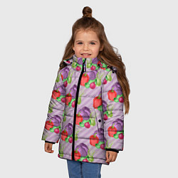 Куртка зимняя для девочки Овощной микс Vegan, цвет: 3D-красный — фото 2