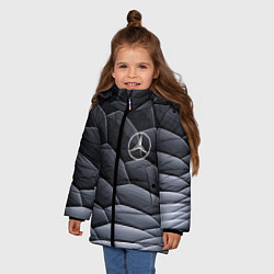 Куртка зимняя для девочки Mercedes Benz pattern, цвет: 3D-черный — фото 2