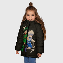 Куртка зимняя для девочки Опасные Киллуа и Гон, цвет: 3D-черный — фото 2