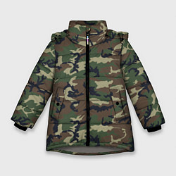 Куртка зимняя для девочки Камуфляж: классика, цвет: 3D-светло-серый