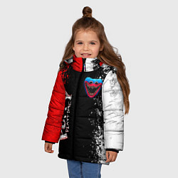 Куртка зимняя для девочки Poppy Playtime - Брызги и капли красок, цвет: 3D-красный — фото 2