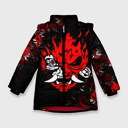 Куртка зимняя для девочки SAMURAI CYBERPUNK 2077 LOGO, цвет: 3D-красный
