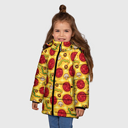 Куртка зимняя для девочки Pizza salami, цвет: 3D-светло-серый — фото 2