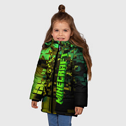 Куртка зимняя для девочки Minecraft, pattern 2022, цвет: 3D-светло-серый — фото 2