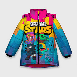 Куртка зимняя для девочки BRAWL STARS ВМЕСТЕ, цвет: 3D-красный