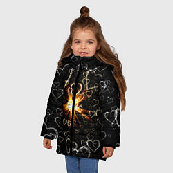 Куртка зимняя для девочки Star in the Heart, цвет: 3D-светло-серый — фото 2