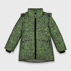 Куртка зимняя для девочки Военный Камуфляж Цифра, цвет: 3D-светло-серый