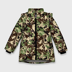 Куртка зимняя для девочки Мятый Камуфляж, цвет: 3D-светло-серый