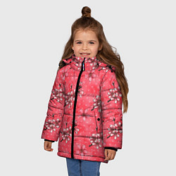Куртка зимняя для девочки Сакура красная, цвет: 3D-черный — фото 2