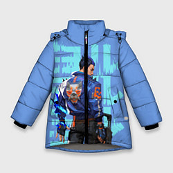 Куртка зимняя для девочки Юру спиной, цвет: 3D-светло-серый