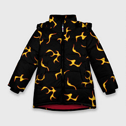 Куртка зимняя для девочки Огоньки Узор, цвет: 3D-красный