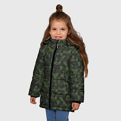 Куртка зимняя для девочки Камуфляж с холстовой сеткой, цвет: 3D-черный — фото 2
