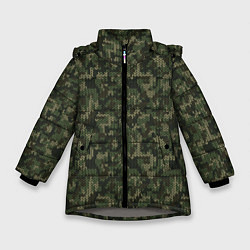 Куртка зимняя для девочки Камуфляжный Свитер, цвет: 3D-светло-серый