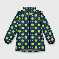 Куртка зимняя для девочки Мячики для Тенниса, цвет: 3D-светло-серый