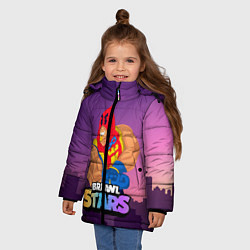 Куртка зимняя для девочки GROM BRAWL STARS NIGHT CITY, цвет: 3D-светло-серый — фото 2