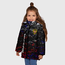Куртка зимняя для девочки Russia Штрихи, цвет: 3D-красный — фото 2