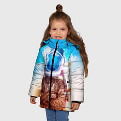Куртка зимняя для девочки Lets create our own world, цвет: 3D-светло-серый — фото 2