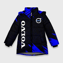 Куртка зимняя для девочки Volvo авто текстура, цвет: 3D-светло-серый