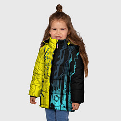 Куртка зимняя для девочки CYBERPUNK 2077 Логотип, цвет: 3D-черный — фото 2
