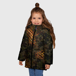 Куртка зимняя для девочки СТАЛЬНОЙ КАМУФЛЯЖ 3Д БРОНЯ СВЕЧЕНИЕ, цвет: 3D-черный — фото 2