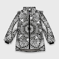 Куртка зимняя для девочки Мандала 2028-1, цвет: 3D-светло-серый