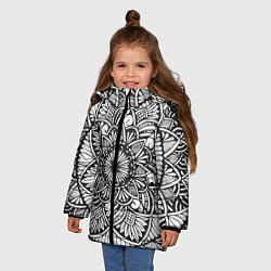 Куртка зимняя для девочки Мандала 2028-1, цвет: 3D-светло-серый — фото 2