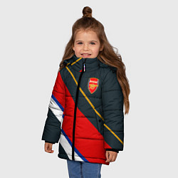Куртка зимняя для девочки Arsenal арсенал football, цвет: 3D-светло-серый — фото 2