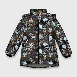 Куртка зимняя для девочки Мёртвые, цвет: 3D-светло-серый