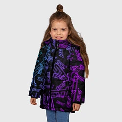 Куртка зимняя для девочки STI NEON PATTERN, цвет: 3D-черный — фото 2