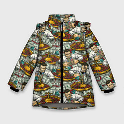 Куртка зимняя для девочки Джекпот в Казино, цвет: 3D-светло-серый
