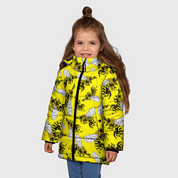 Куртка зимняя для девочки Пчелы на желтом, цвет: 3D-светло-серый — фото 2